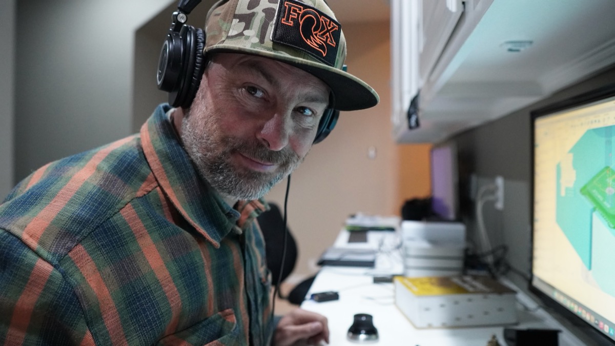 picture of Kenny doing CAD